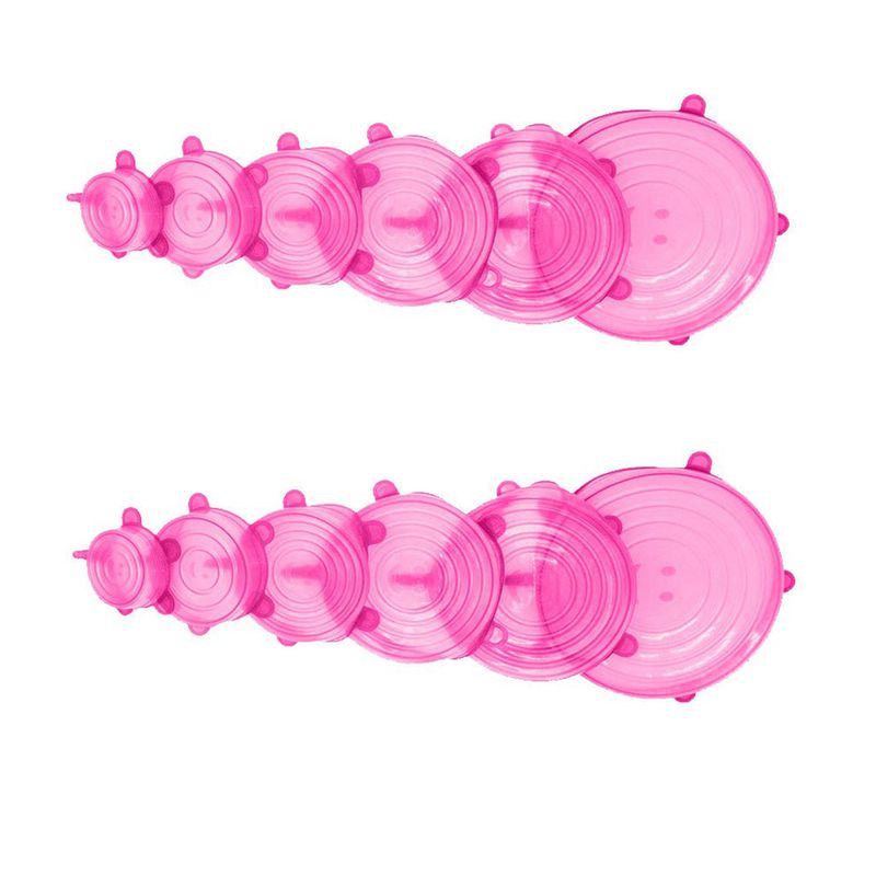 6-Pack Silicone Stretch Lids For Food Storage | Reusable, Leak-Proof Covers With Date Indicator For Bowls, Jars, Cups
