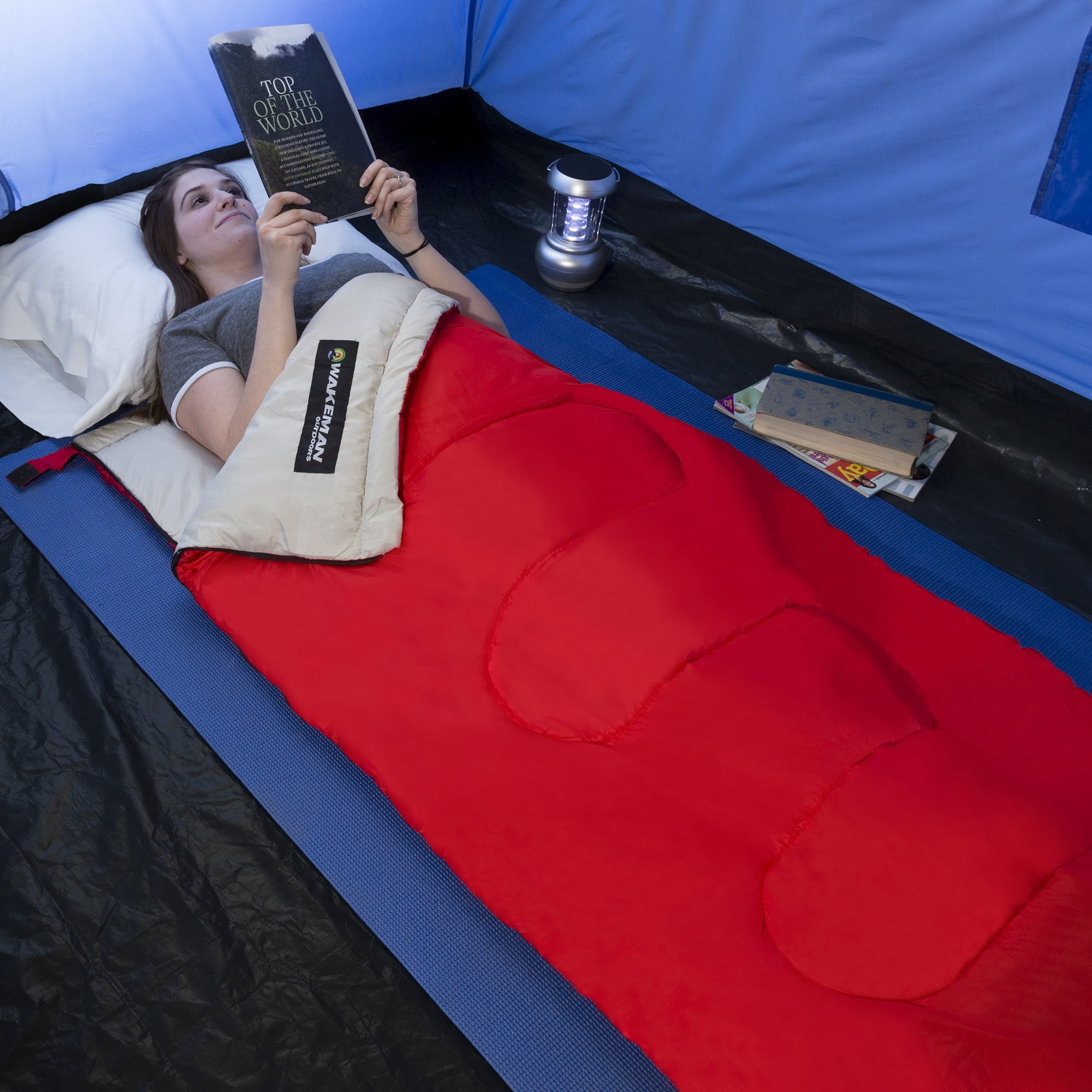 Sleeping Bag – 2-Season with Carrying Bag for Adults and Kids – Spirit Lake Sleeping Bag for Camping and Festivals by Wakeman Outdoors