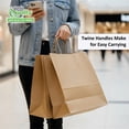 thumbnail image 6 of Paper Bags with Handles – 14 x 08 x 16 Inches Large Brown Paper Shopping Bags, Carryout Paper Gift Bags, Takeout Paper Bags for Food Retail and Merchandise – for Office, Travel, Catering, Party (25), 6 of 7