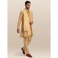 thumbnail image 2 of SKAVIJ Kurta Pajama Jacket Scarf 4-Piece Set Embroidered Wedding Party Dress Yellow L, 2 of 5