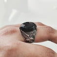 thumbnail image 5 of Black Onyx Mans Ring, Natural Black Onyx, December Birthstone, Eagle Jewelry, 925 Silver Ring, Birthday Gift, Heavy Mens Ring, Arabic Design, Ottoman Style Ring, Christmas, Turkey Mens Signet Ring, 5 of 8