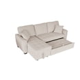 thumbnail image 3 of Zechuan Sectional Sofa with Storage Chaise - L-Shape Convertible Sofa Bed with Pull Out Sofa Bed - Modern Sleeper Sofa Couch for Living Room - Beige, 3 of 7