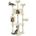 thumbnail image 4 of Yaheetech 79'' Multilevel Cat Tree Condo with Basket & Scratching Posts & Ramp, Beige, 4 of 8