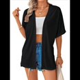 thumbnail image 1 of Cárdigan de Corta para Mujer, Cárdigan de Verano, Informal, Holgado, para Playa, con Dobladillo Curvo. Negro XL, 1 of 7