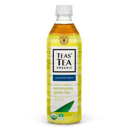 Teas' Tea Unsweetened Lemongrass Green Tea, 16.9 Ounce (Pack of 12), Organic, Zero Calories, No Sugars, No Artificial Sweeteners, Antioxidant Rich, High in Vitamin C
