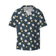 thumbnail image 2 of Lsque Duck In The Space print Men's Cuban Collar Short Sleeve Shirt Summer Beachwear Casual Button Down Fashionable Vacation Leisure Shirt-X-Large, 2 of 7
