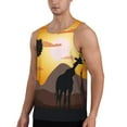 thumbnail image 2 of Cauagu Giraffes Of The African Savannah Print Men's Sleeveless Muscle Shirts,Tank Tops Quick Dry Workout Tank Top Gym Muscle Tee Fitness Bodybuilding T Shirt for Men-Medium, 2 of 7