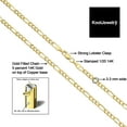 thumbnail image 2 of KoolJewelry 14k Yellow Gold Filled Solid Figaro Link Chain Necklace (3.3 mm, 22 inch), 2 of 8