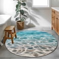 thumbnail image 3 of Round Rugs 4Ft, Ocean Water Ripple Round Area Rug Washable Indoor Throw Carpet, Summer Seaside Underwater Scene Soft Non Slip Circle Rug for Kitchen Nursery Room Home Decor Aesthetic, 3 of 8