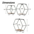 thumbnail image 4 of Wall Mounted Hexagonal Floating Shelves Black Set Of 3, 4 of 5