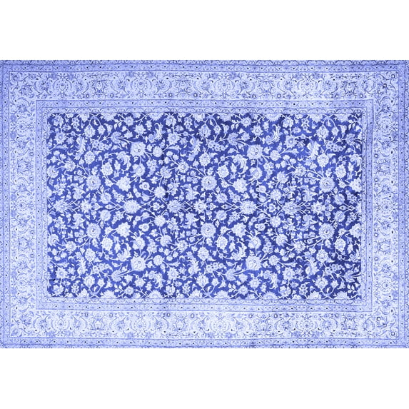 Ahgly Company Machine Washable Indoor Rectangle Persian Blue Traditional Area Rugs, 2' x 5'