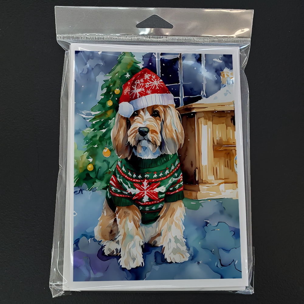 Petit Basset Griffon Vendeen Christmas Greeting Cards Pack of 8 7 in x 5 in
