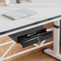 Dwellnix Under Desk Mounted Pull-Out Drawer with Lock, Smooth Sliding Mechanism, and Recessed Handle for Clutter-Free Office Storage