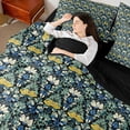 thumbnail image 4 of Homewish Chic Flowers 7-Piece Twin Bedding Sets For Kids Teens Adults,Floral Blossoms Leaves Bedding Comforter Set,Retro Vintage Breathable Sheet Sets,Ultra Soft Home Decor,Reversible, 4 of 8