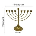 thumbnail image 5 of Hanukkah Menorah Candle Holder 7 Branch Elegant Iron Menorah Candelabra Golden MultiHead Candle Cup Taper Candlesticks Holder for Holiday Candlelight Dinner Party Table Centerpiece Decorations, 5 of 7