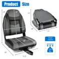 thumbnail image 2 of Yardi Yard High Back Folding Boat Seats with Black Grey Sponge Cushion and Flexible Hinges-1 Piece, Captain Bucket Seat, Pontoon Boat Seat with Thickened Sponge Padding, 2 of 8