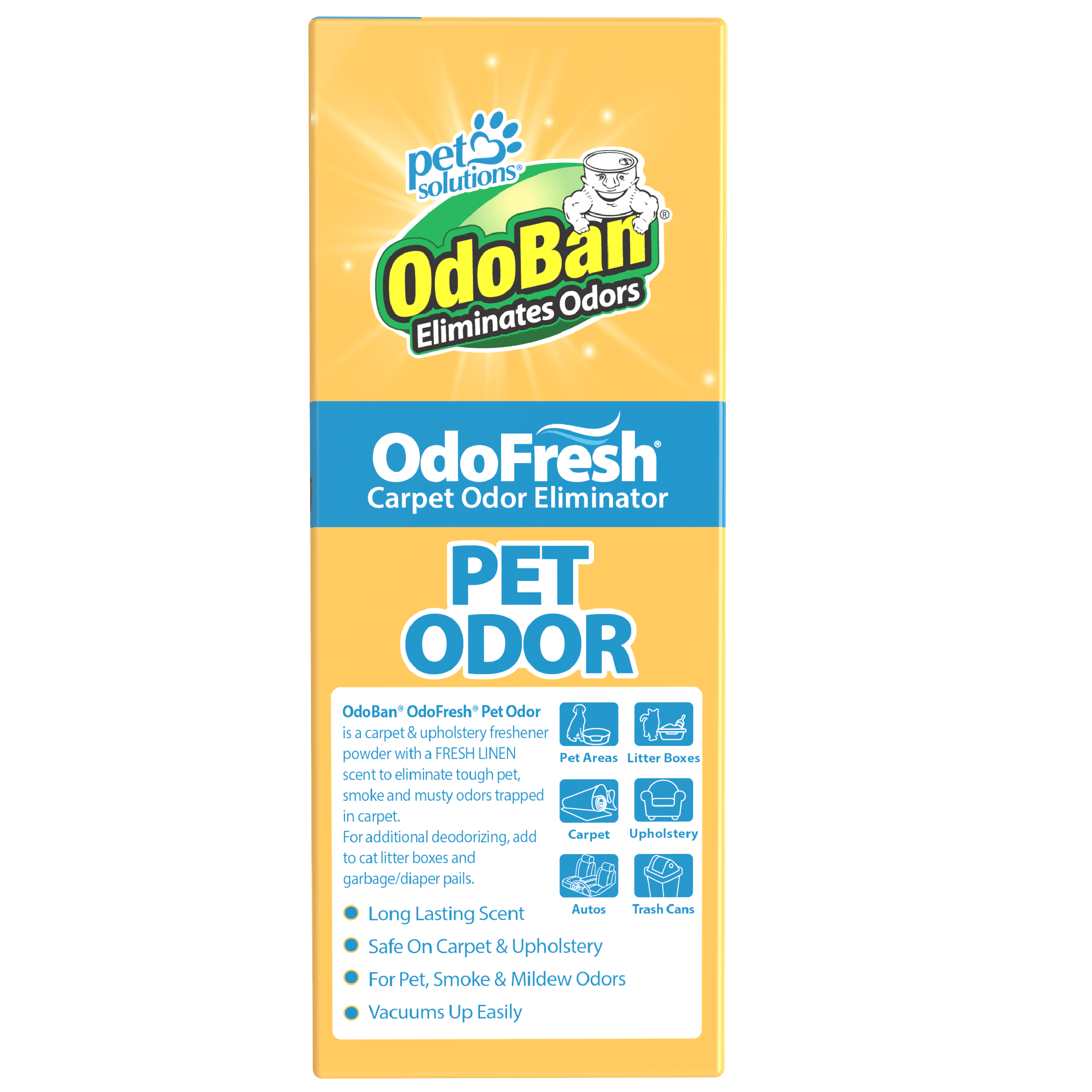 OdoBan OdoFresh Carpet and Room Deodorizer Powder for Home Smells and Odors Including Smoke, Pet Urine, Dogs, and Cat Litter, Fresh Linen Scent, 36 Ounces, Pack of 6