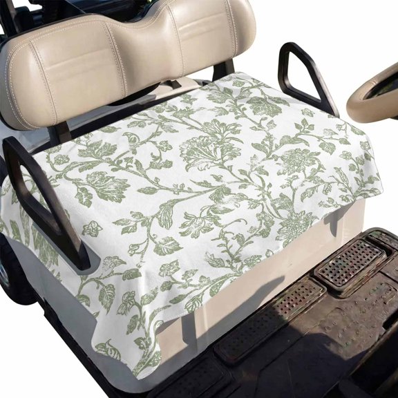 Golf Cart Seat Cover Sage Green Pastoral Flower Club Car Golf Cart Seat Covers Soft Absorbent Golfcart Towel Blanket Farmhouse Golf Seat Covers for Cart Decor Fits 2 & 4 Passenger 51"x31"