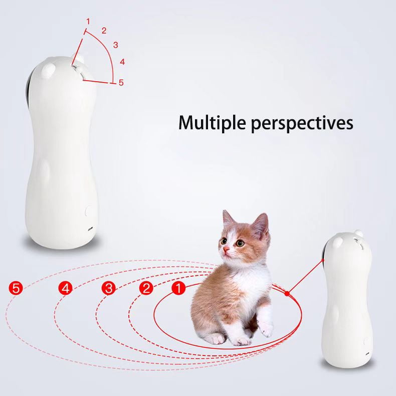 Bear Automatic Laser Cat Toy with Automatic Laser, White Bear Shape