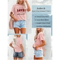 thumbnail image 5 of Anbech LOVE Printed T-Shirt for Women Casual Valentine's Day Graphic LOVE Is All You Need Junior Girls Short Sleeve Tee Tops with Crew Neck, 5 of 10