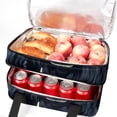 thumbnail image 5 of American Flag Double Layered Insulated Lunch Bag with Two Compartments, Large Capacity Handheld Lunch Bags for Refrigerated Meals, 7.1x11.4x16.1 Inches, 5 of 6