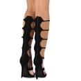 thumbnail image 3 of Paprika DC77 Nubuck Knee High Open Toe Gladiator Stiletto Sandal, 3 of 3