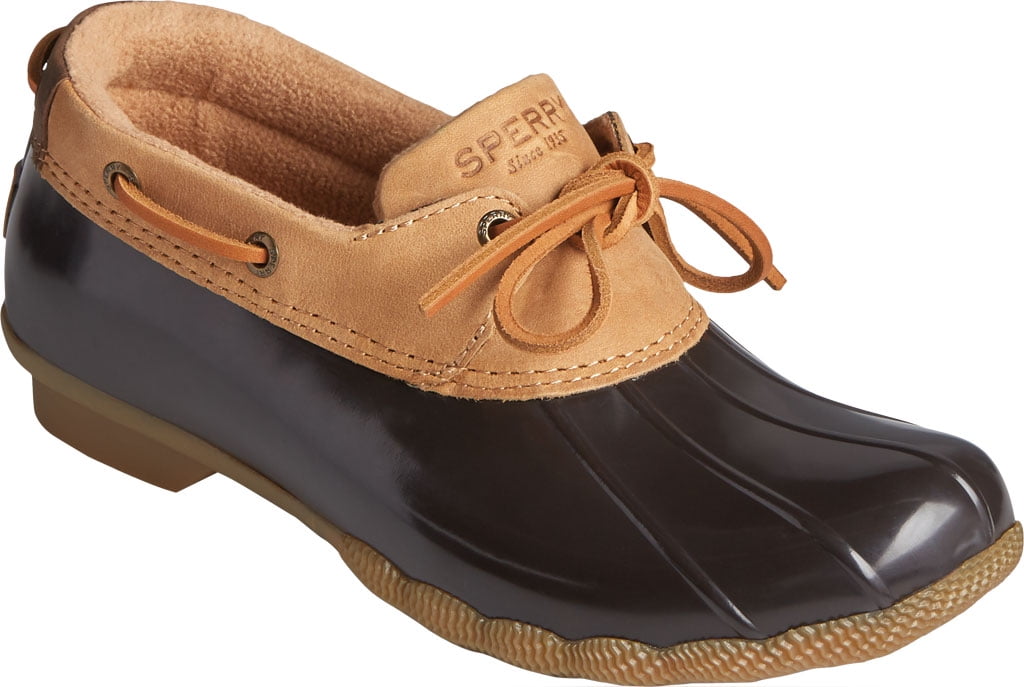 Women's Sperry Top-Sider Saltwater 1-Eye Leather Duck Boot Tan/Brown Leather/Rubber 7 M