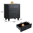 thumbnail image 3 of YOCWO 3 Drawer Nightstand for Bedroom Set of 2, Classic Chest of Drawers with Arc Edge, Black, 3 of 10