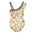 thumbnail image 5 of Uorisanigo Capybara Bee Floral Little Girls One Piece Swimsuits with Adjustable Strap Ruffle Shoulder Bathing Suit Swimwear for Kids Bathing Suit, Size 3-4, 5 of 7