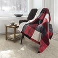 thumbnail image 1 of Safdie & Co. Premium Ultra Soft Faux Fur Throw Blanket with Sherpa Winter Plaid, 1 of 3