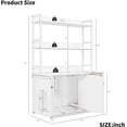 thumbnail image 4 of Historyli Caja de arena para gatos de 132 cm, mueble oculto con puertas y estantes, estante de almacenamiento de 3 niveles, color negro, 4 of 7