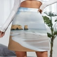 thumbnail image 3 of Beach Waves Sand Rocks Women's High Waist Skirt Stretchy Casual Mini Skirt, 3 of 8