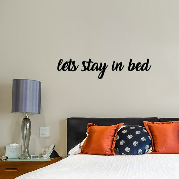Handmadetneonsign Lets Stay In Bed Words Metal Wall Art Light, Letters Quote Sayings Metal Sign Wall Decor, Home Metal Decor
