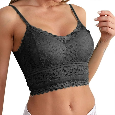 

Betiyuaoe Lingerie for Women One Size Vest Crop Wireless Bra V-Neck Underwear Camisole Crop Top Underwear