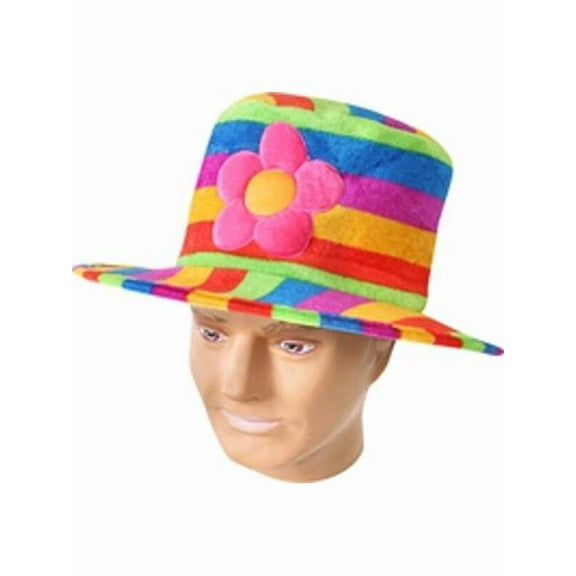 Adult Rainbow Pride Hat With Flower