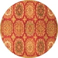 thumbnail image 1 of Ahgly Company Indoor Round Abstract Orange Modern Area Rugs, 6' Round, 1 of 4