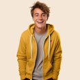 thumbnail image 3 of Dalix Donut Embroidered Hoodie Fleece Sweatshirt Zip Front Mens in Gold S Small, 3 of 5