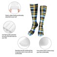 thumbnail image 6 of Leisure Hosiery 20in Lightweight Wear-Resistant Sweat-Wicking No Heel For Home Office Daily Use Cornflowerblue Buffalo Plaid Check Tartan Scotland_4, 6 of 8