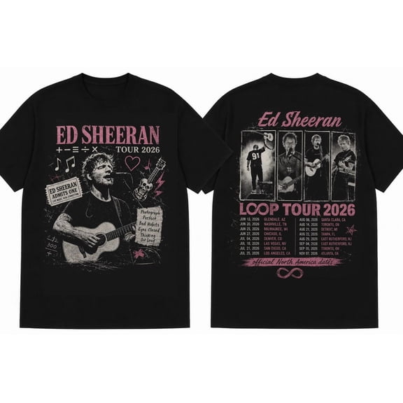Ed Sher@n Loop Tou 2026 Vintage T-Shirt, Pop Music Concert Graphic Tee