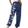 thumbnail image 5 of LEBONYARD Womens Wide Leg Palazzo Pants High Waisted,Women's Casual Trousers Printing Drawstring Pants Waist Long Pants Sweatpants with Pocket Multicolor S, 5 of 5