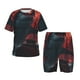 thumbnail image 1 of Balery Red Moon Shark Sailboat Conjunto de Pijama Infantil de Manga Corta con Estampado – Ropa de Dormir de Algodón Suave-Medium, 1 of 6