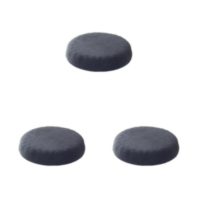 mmirethe And Beautify Stools With Round Cushion Seat Covers Stool Cushions Polyester Easy To Install Grippers Backing Elastic Band dark gray 3Set