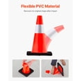 thumbnail image 4 of Conos de seguridad VEVOR de 45 cm de altura, PVC, color naranja, con cuello reflectante, 4 of 9