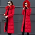 thumbnail image 4 of Traje de algodón para mujer, versión coreana de otoño e invierno, con rodillas extendidas hasta la rodilla, chaqueta de algodón con cuello de piel de color sólido y suelta de talla grande para mujer, 4 of 6