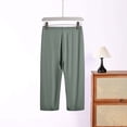 thumbnail image 7 of Cotton Pajamas for Women Set Nelozsy Women's Fashion Regular Waist Comfy Casual Exercise Pajama Pants Shorts Green XXL, 7 of 7