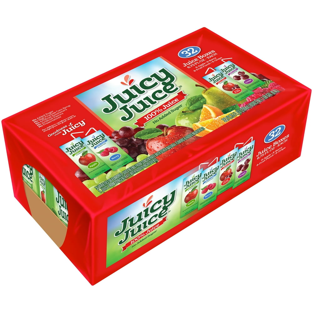 Juicy Juice Variety Pack 100 Juice, 6.75 Fl Oz, 32 Count