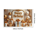 thumbnail image 2 of Gold Balloons Happy Birthday Banner Elegant Theme Celebration Decor Backdrop for Birthday Party Indoor Decoration Holiday Celebration, 2 of 7