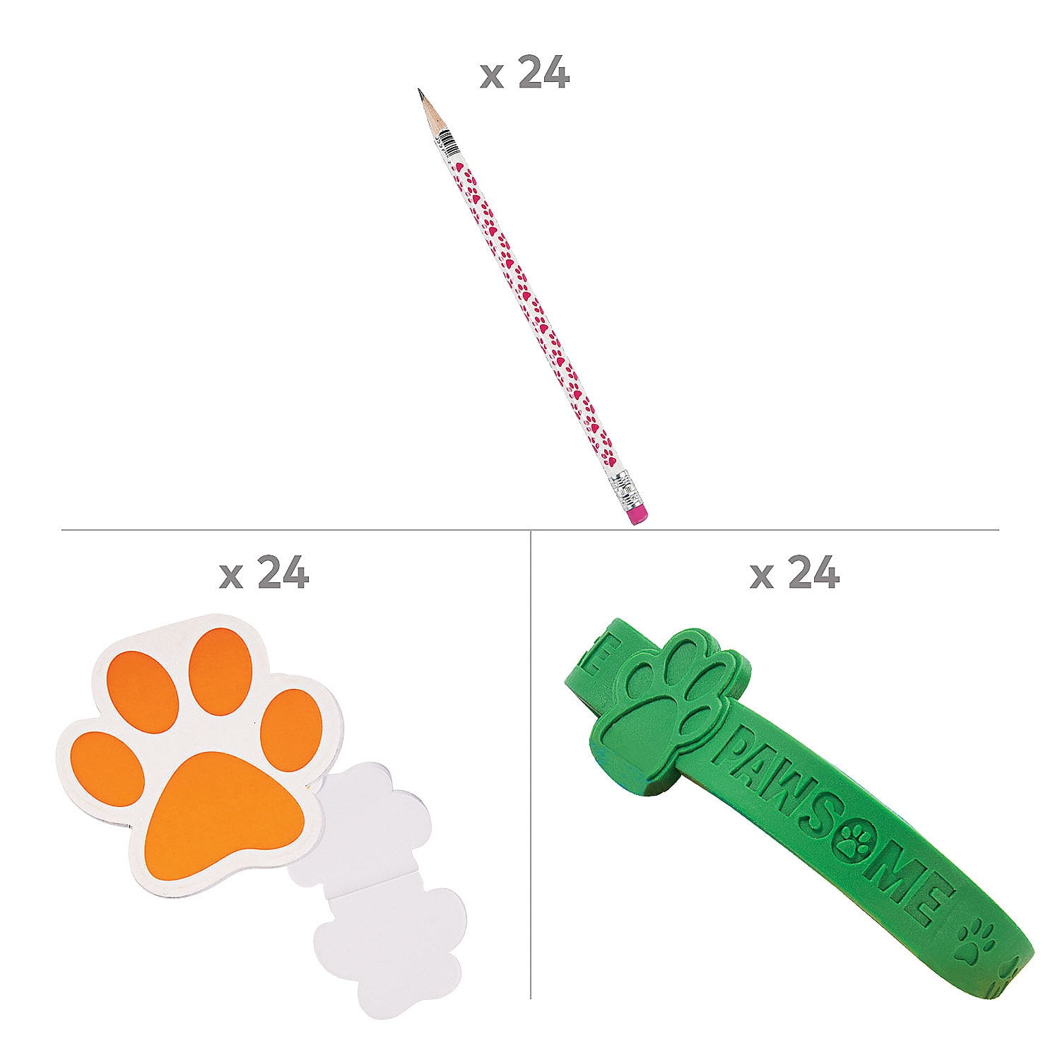 Fun Express Paw Print Stationery Notepad Kit - 72 Piece