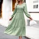 thumbnail image 1 of Vestido De Manga Farol Vestido elegante con pliegues en línea A para mujer, vestido de cintura alta, elegante vestido de viaje Cgtredaw L Verde para Mujer, 1 of 6