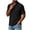 Black, variant on Golf Shirts for Men Waffle Grid Textured Collared 5-Button Short Sleeve Breathable Casual Tops,L